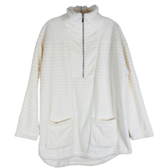 Soft Surroundings cream ribbed fuzzy soft high neck pullover large - Picture 1 of 6